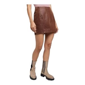 Free People Rust Brown Faux Suede A-Line Mini Skirt Women’s Size 8 NWOT